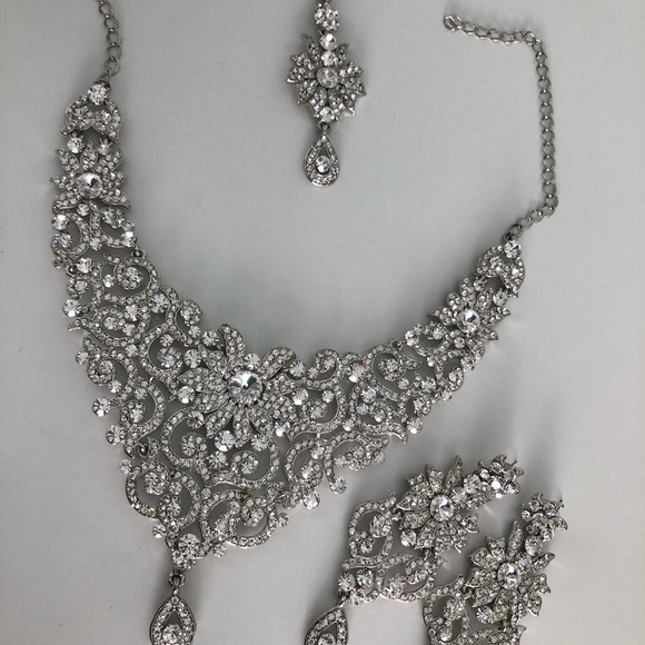 Indian silver necklace set - Picture 9 of 12